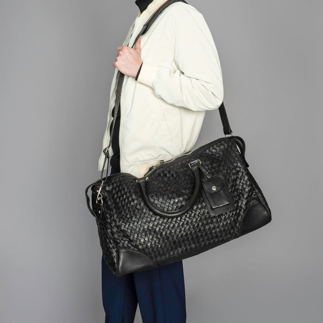 Woven Leather Duffle 50L