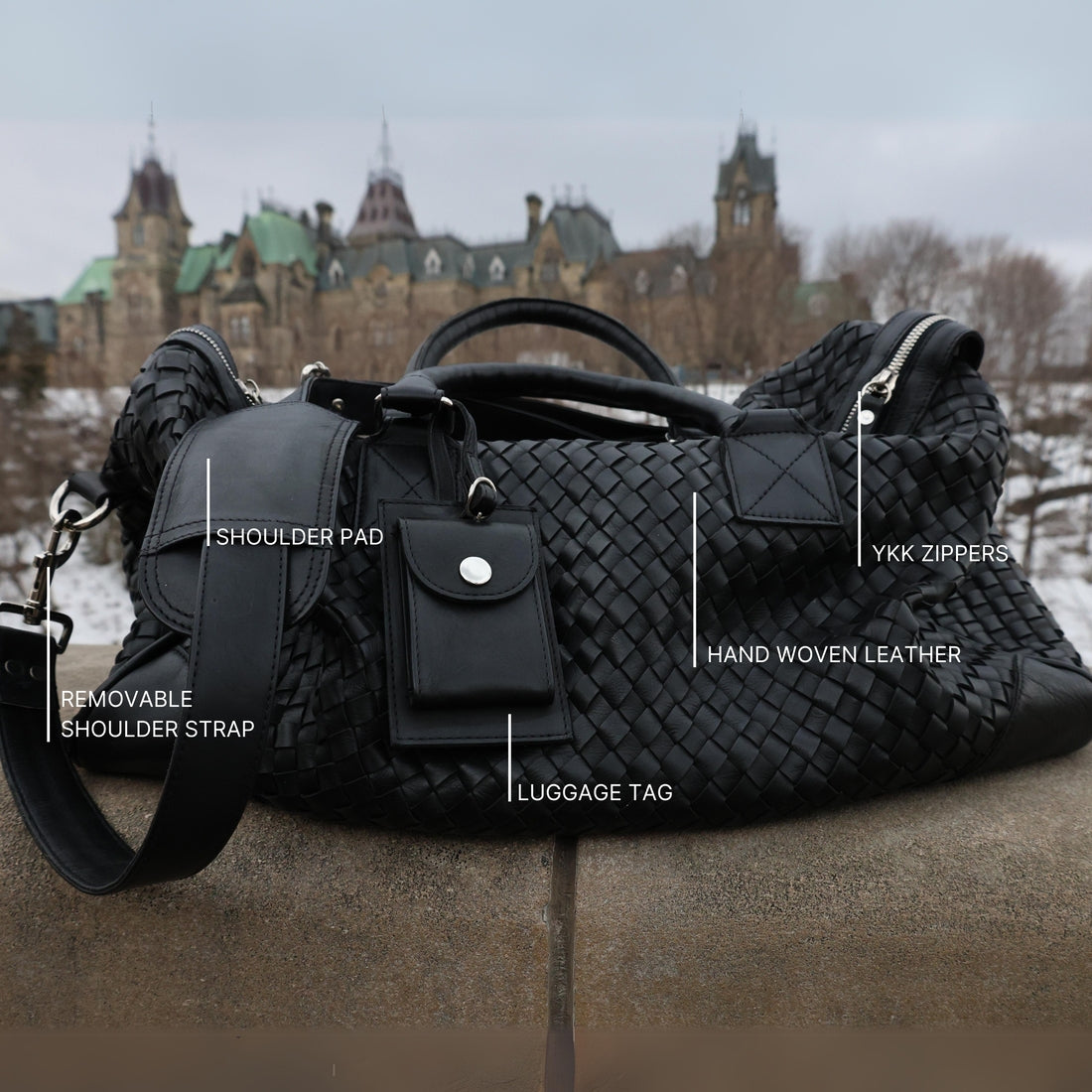 Woven Leather Duffle 50L