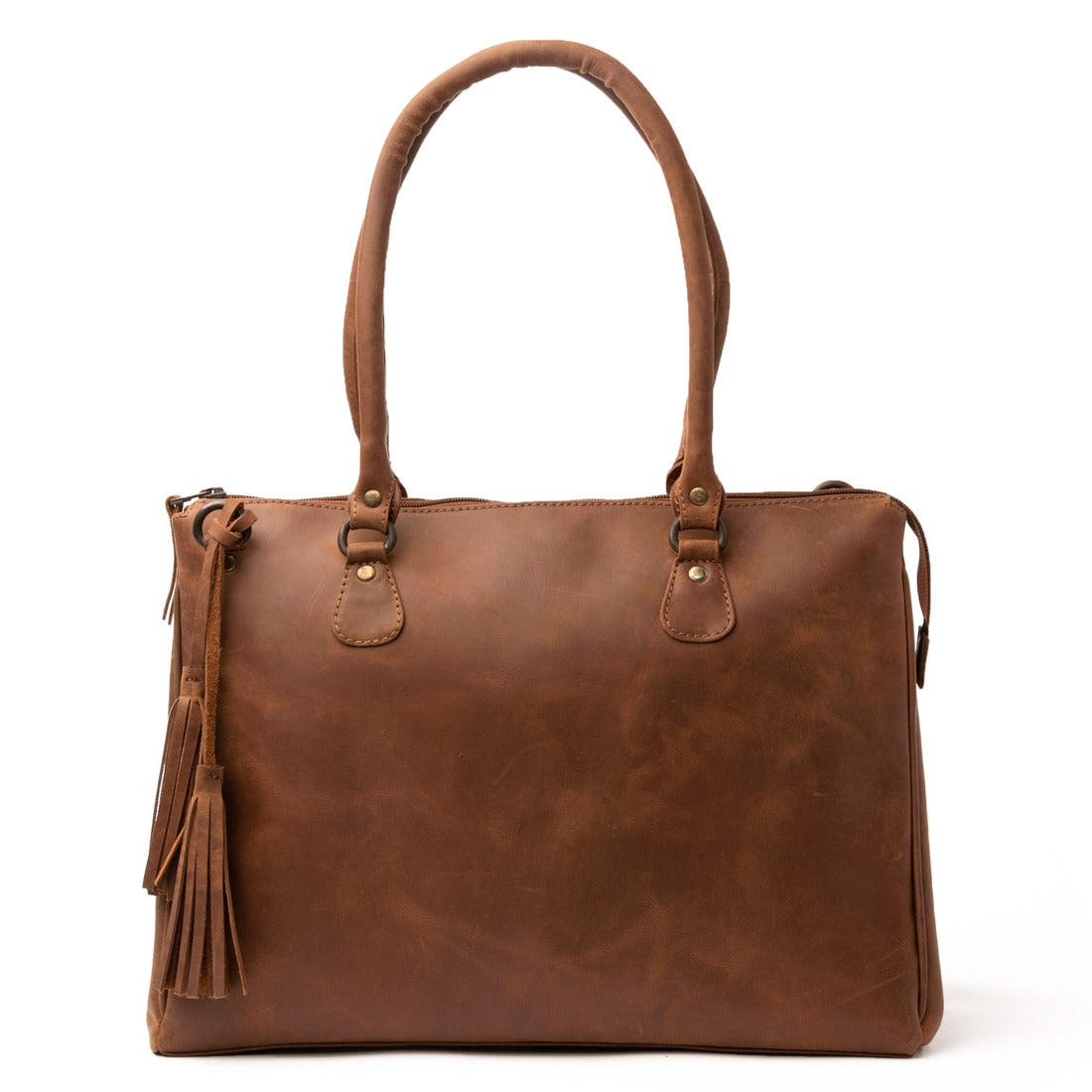 Leather Handbag - Saddle Brown