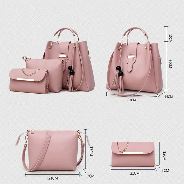 ALEXA 3 PIECE PINK HAND BAG