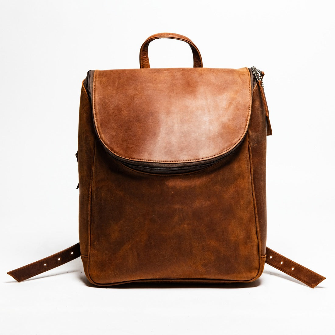 Kelly Leather Backpack - Saddle