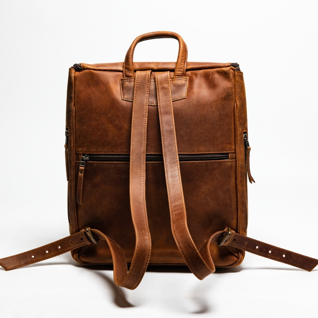 Kelly Leather Backpack - Saddle