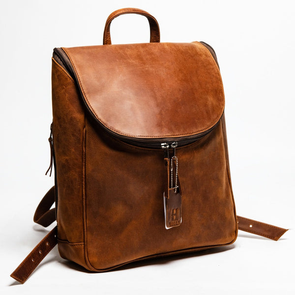 Kelly Leather Backpack - Saddle