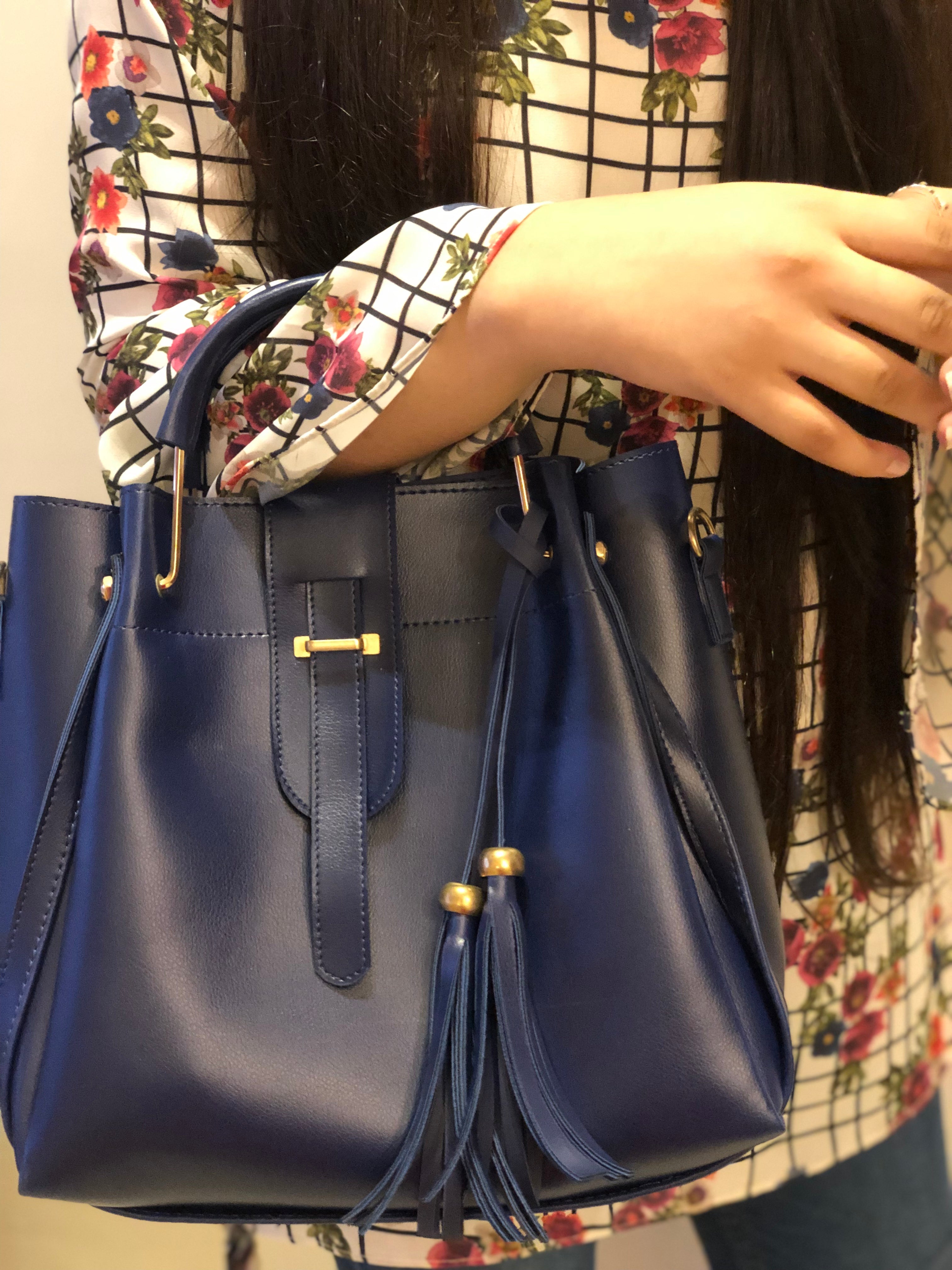 ALEXA 3 PIECE BLUE HANDBAG