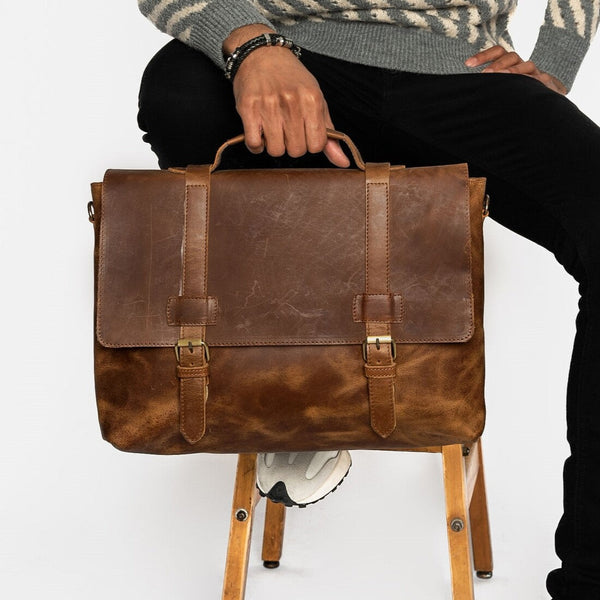 Urban Leather Messenger - Saddle Brown