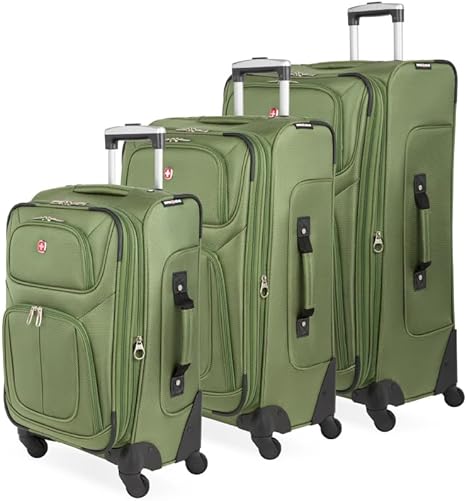 SwissGear Sion Softside Expandable Luggage, Evergreen, 3-Piece Set (21/25/29)