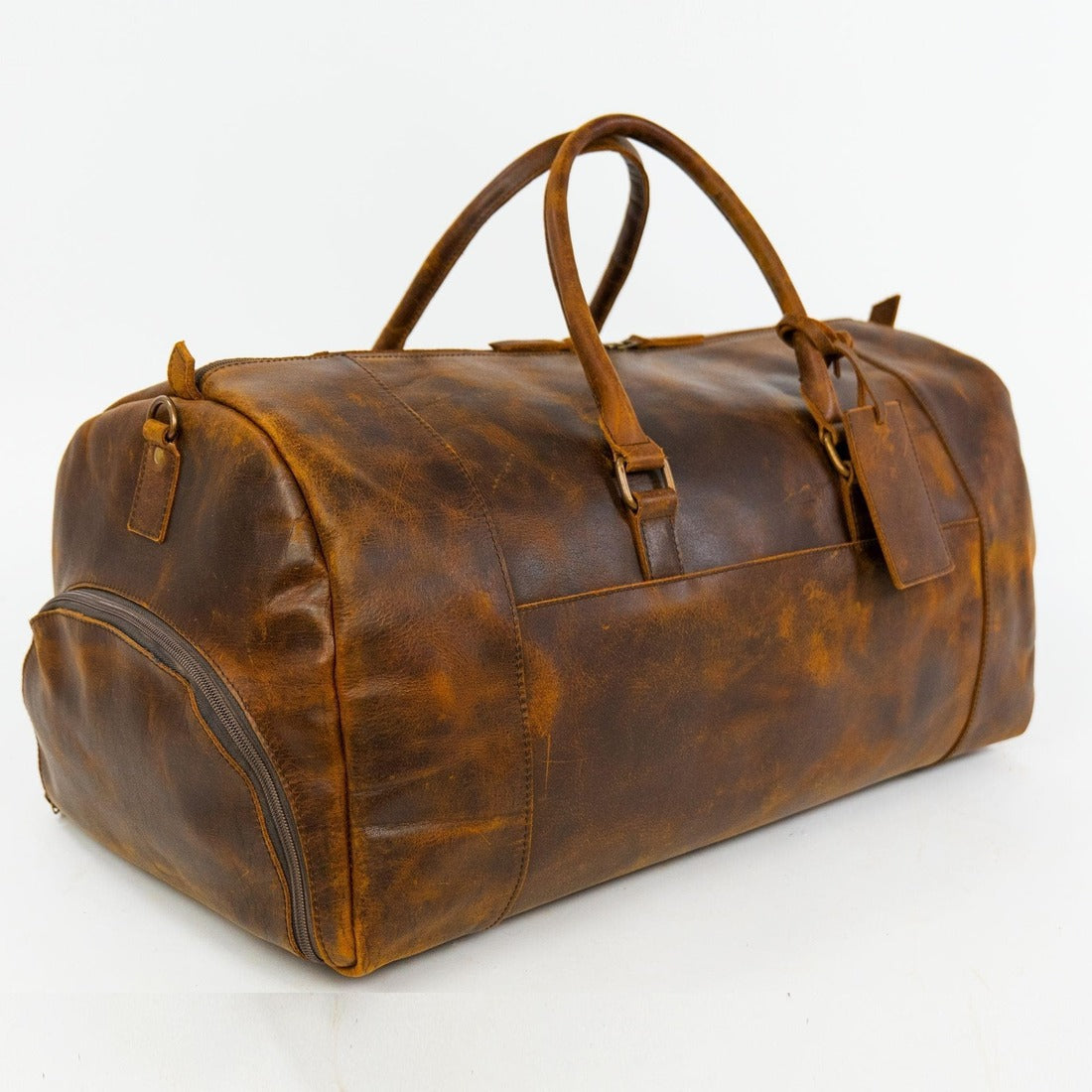 Alpha 46L Leather Duffle - Brown