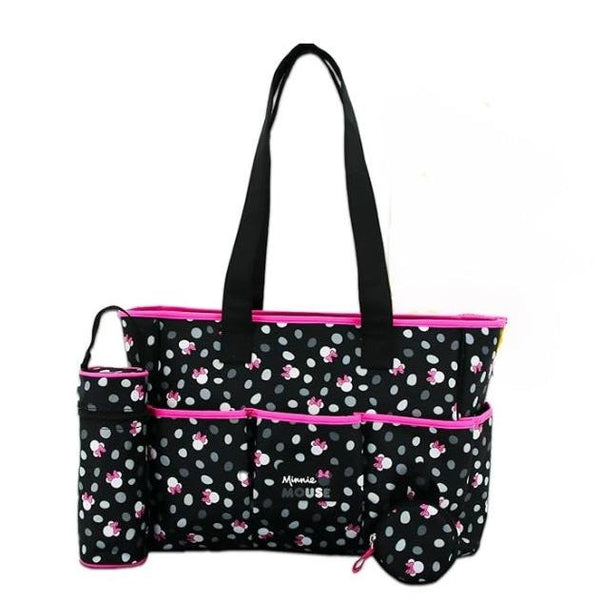 Minnie Mouse Baby Diaper Bag Tote - Bundle with 8 Pocket