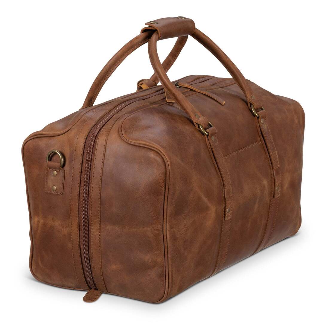 Big Mouth 40L Leather Duffle - Saddle Brown