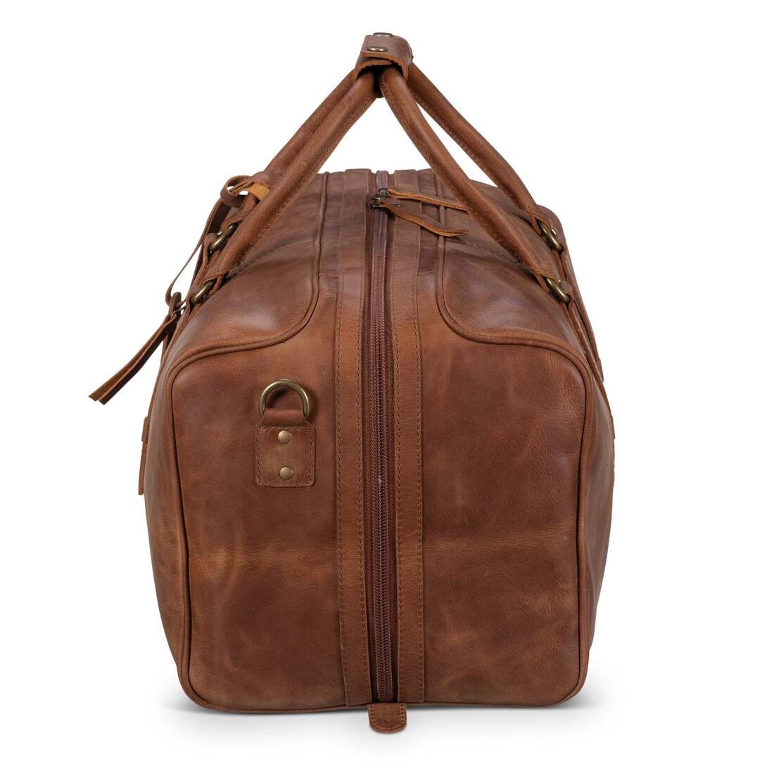 Big Mouth 40L Leather Duffle - Saddle Brown