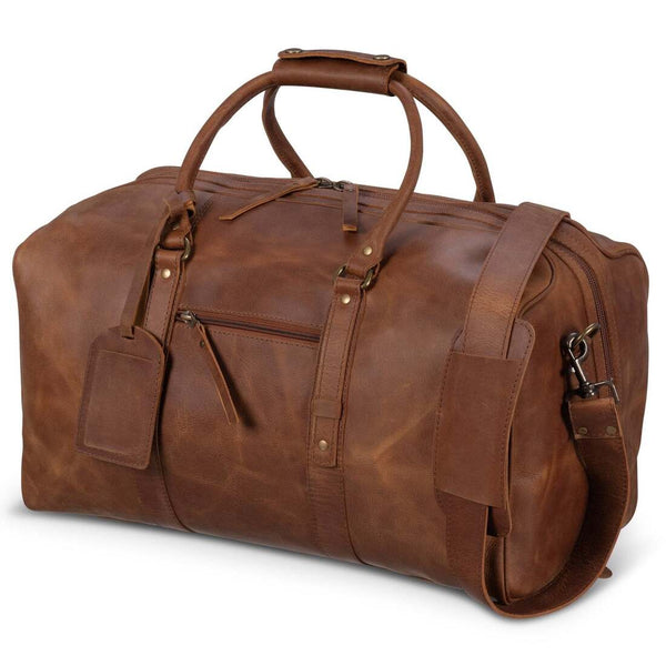 Big Mouth 40L Leather Duffle - Saddle Brown