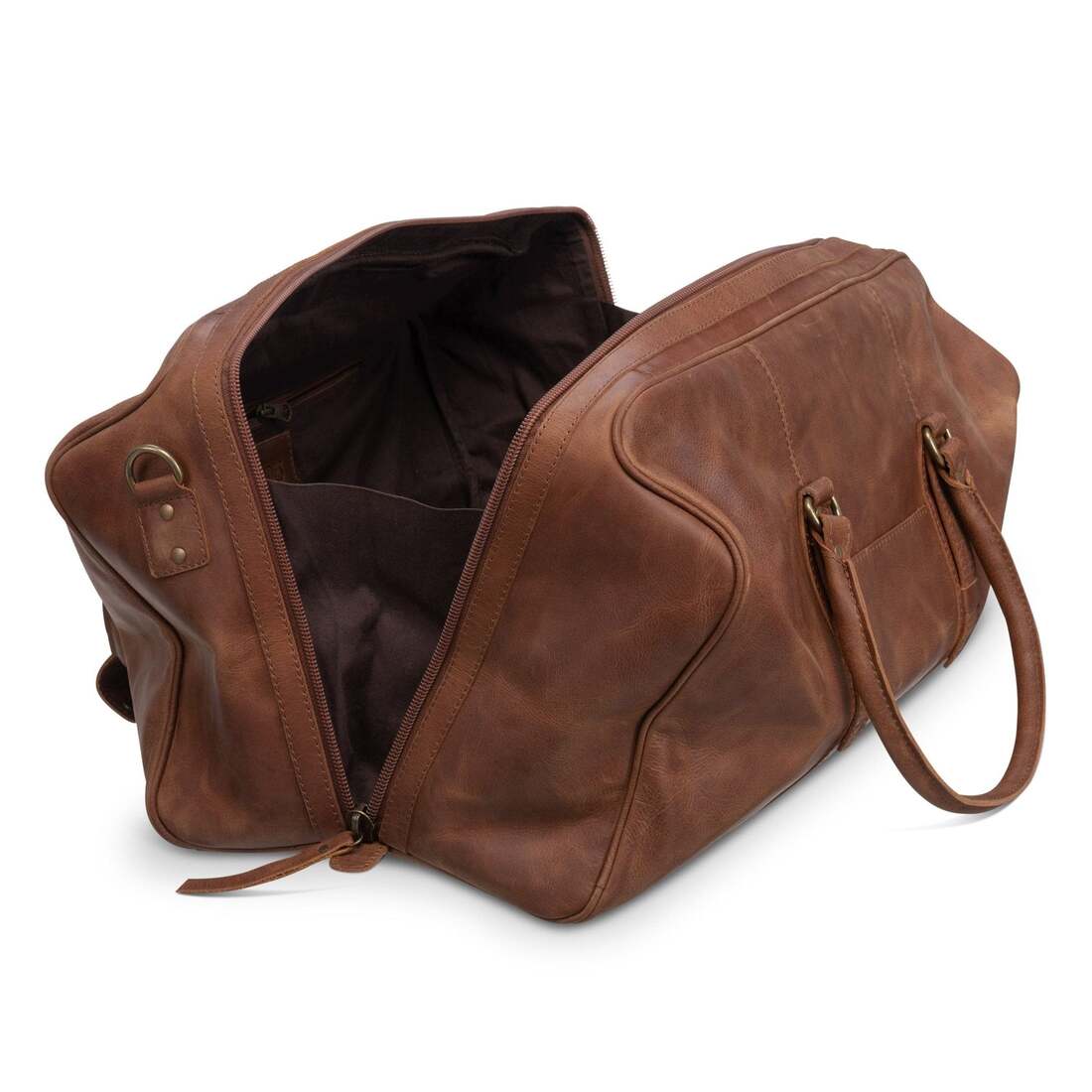 Big Mouth 40L Leather Duffle - Saddle Brown