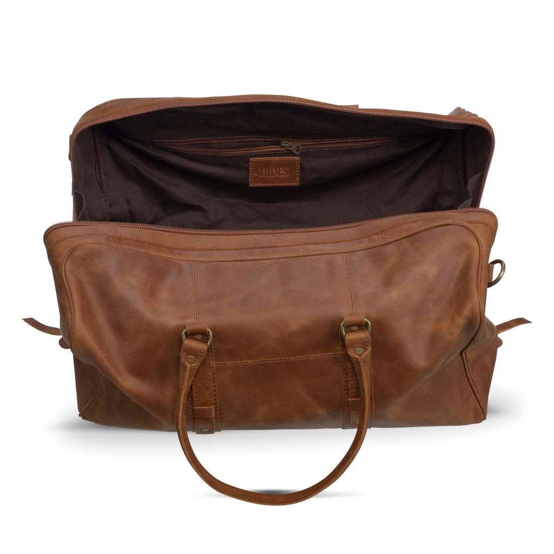 Big Mouth 40L Leather Duffle - Saddle Brown