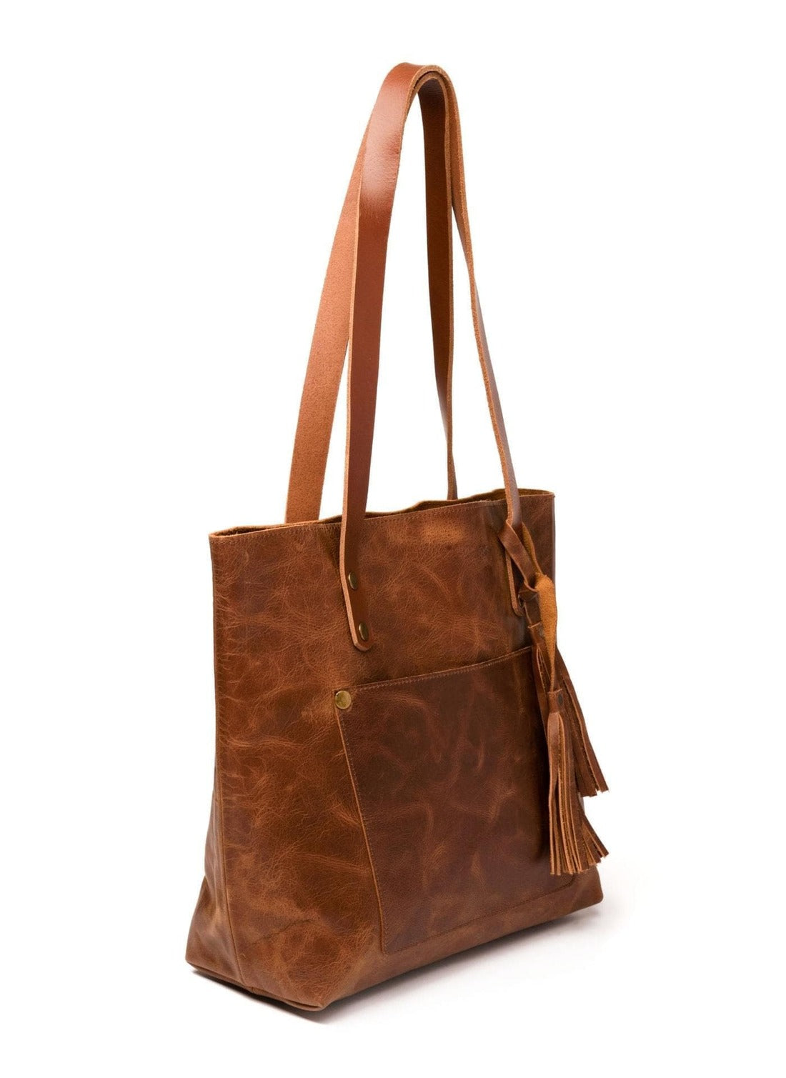 Leather Tote Bag - Saddle Brown