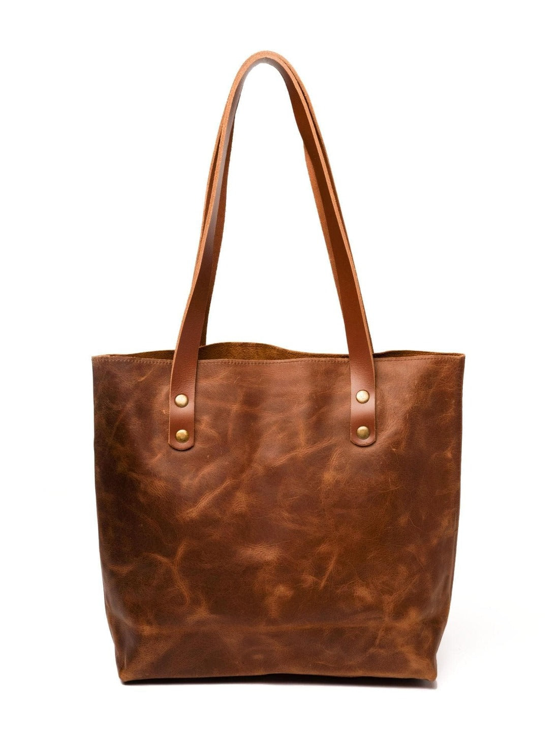 Leather Tote Bag - Saddle Brown