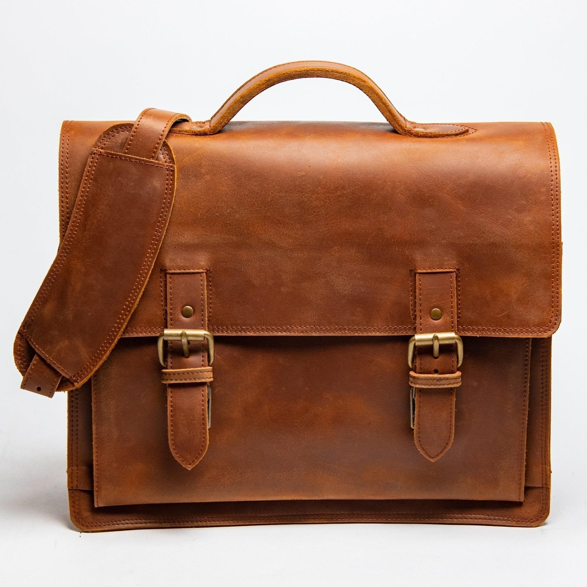 Complete Leather Briefcase -  Saddle Brown