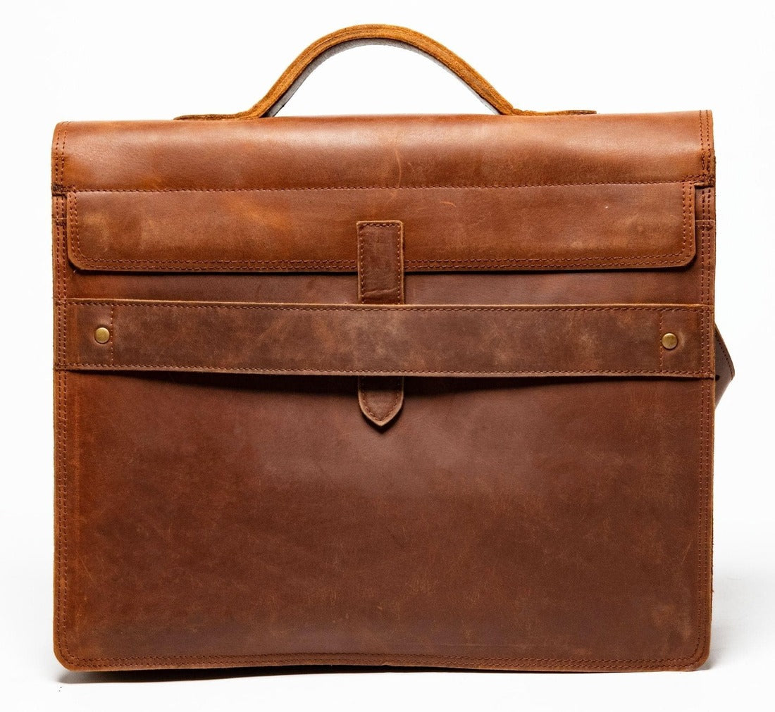 Complete Leather Briefcase -  Saddle Brown