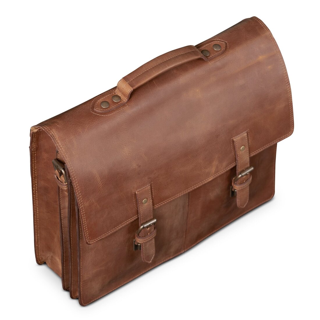 Complete Leather Briefcase -  Saddle Brown