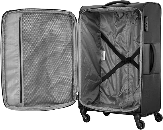 American Tourister Duncan Set of 3, Soft Luggage Trolley Bags With TSA Lock, 55+68+81cm, Black