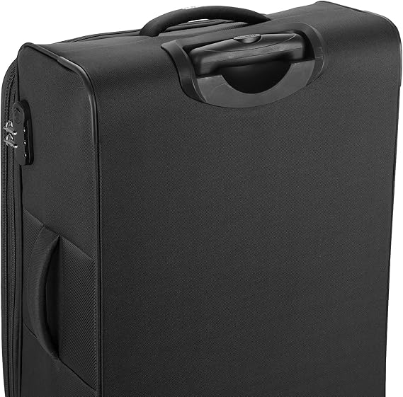 American Tourister Duncan Set of 3, Soft Luggage Trolley Bags With TSA Lock, 55+68+81cm, Black