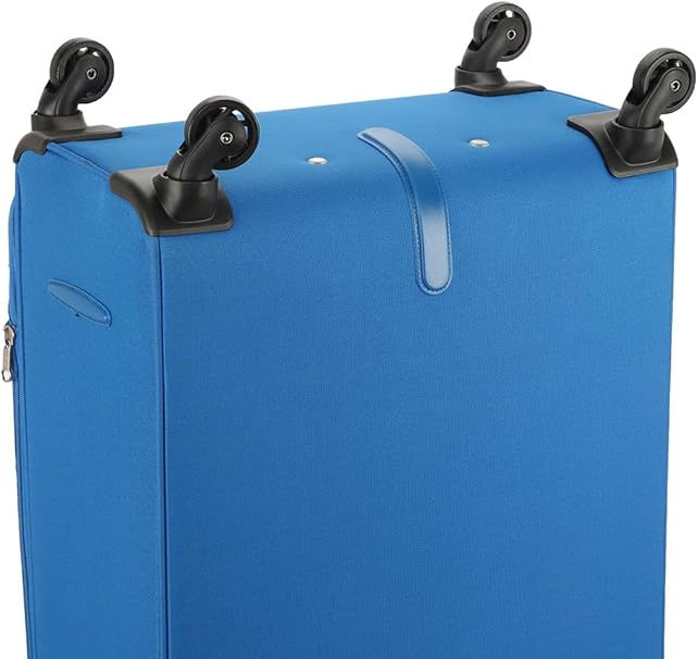 American Tourister Duncan Set of 3, Soft Luggage Trolley Bags With TSA Lock, 55+68+81cm, Blue