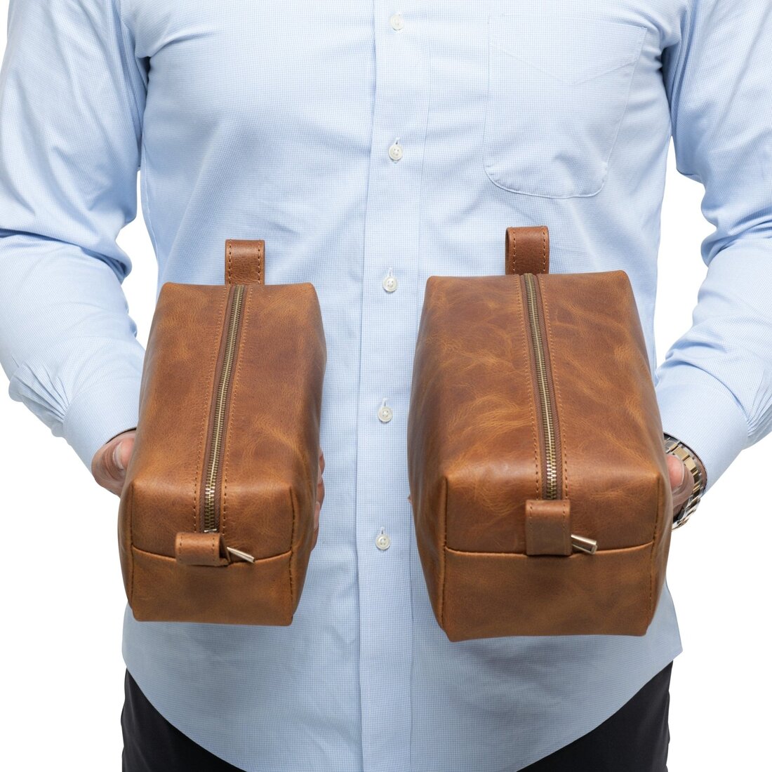 Leather Dopp Kit - Saddle Brown