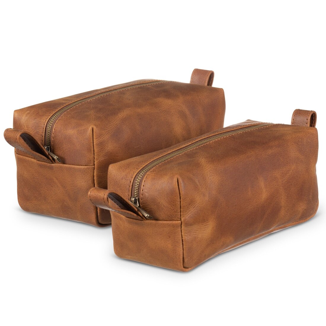 Leather Dopp Kit - Saddle Brown