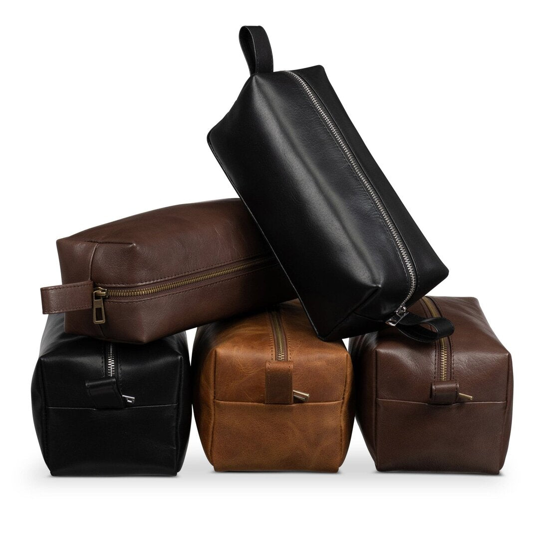 Leather Dopp Kit - Saddle Brown