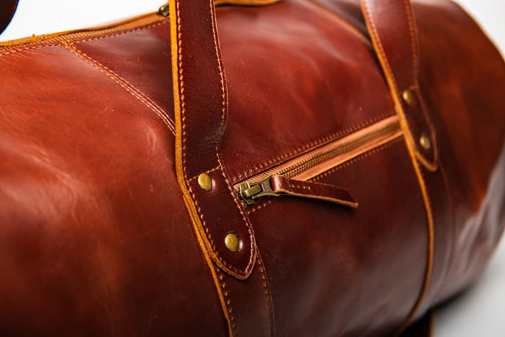 Leather Gym Bag 37L - Mahogany