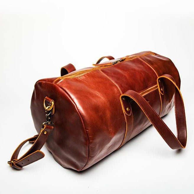 Leather Gym Bag 37L - Mahogany