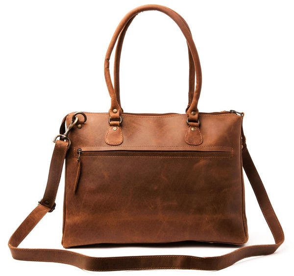 Leather Handbag - Saddle Brown