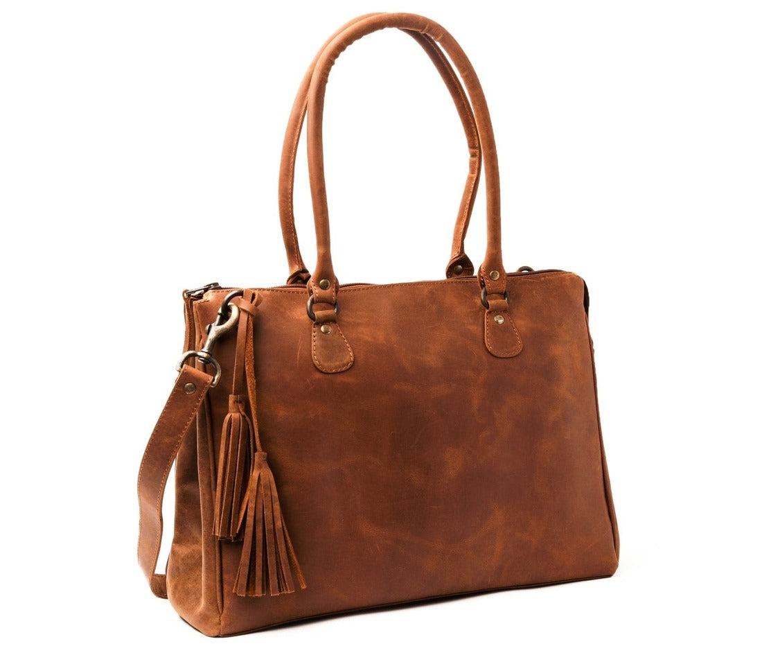 Leather Handbag - Saddle Brown