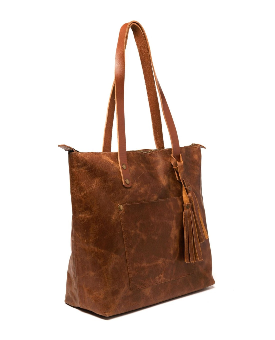 Leather Tote Bag - Saddle Brown