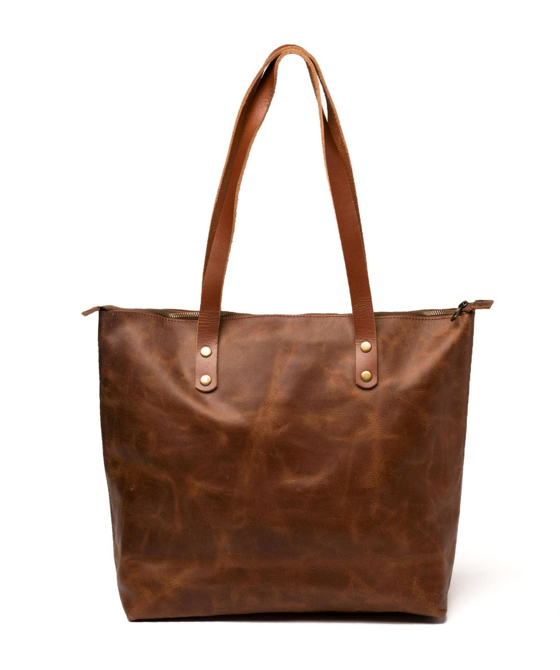 Leather Tote Bag - Saddle Brown