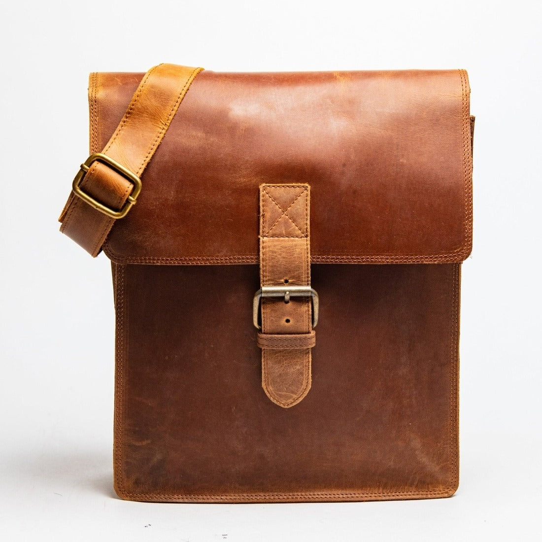 Montreal Leather Satchel - Saddle Brown