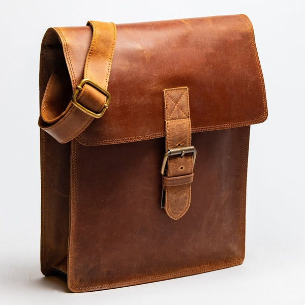 Montreal Leather Satchel - Saddle Brown