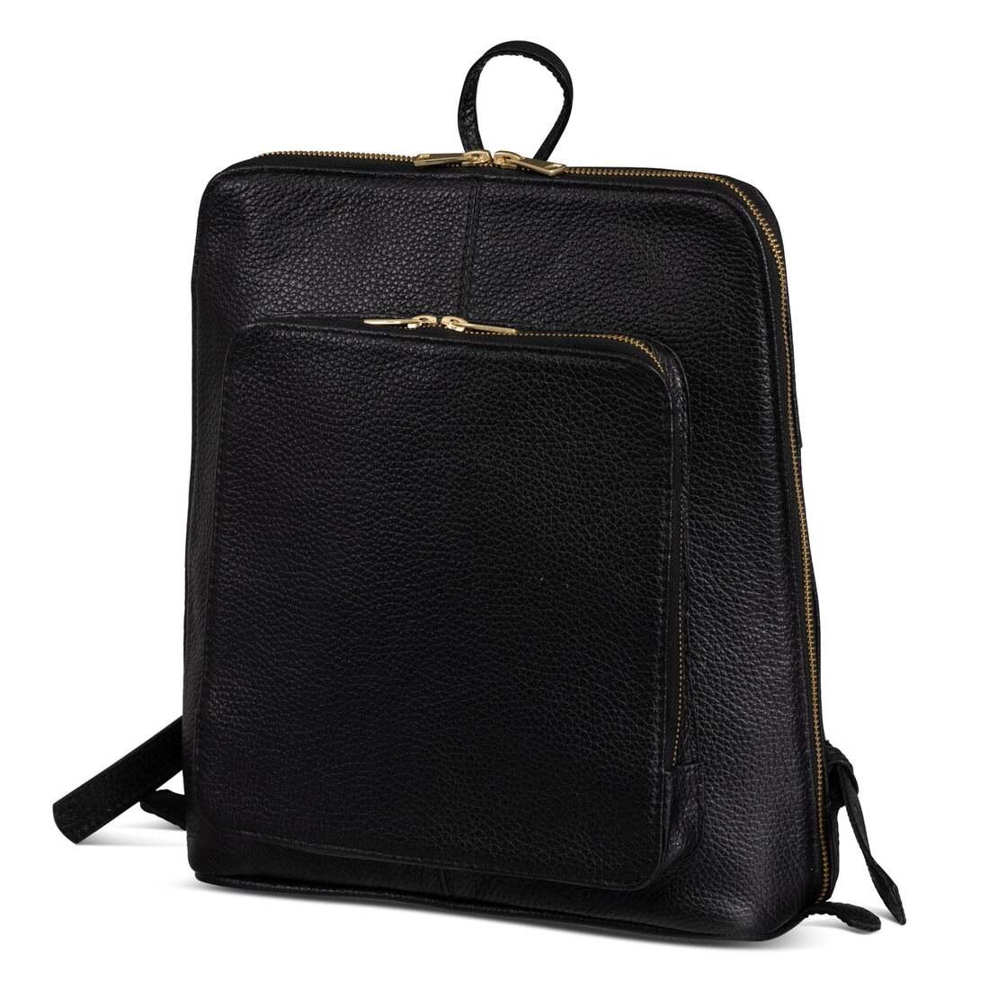 Tech Leather Backpack - Black/Gold