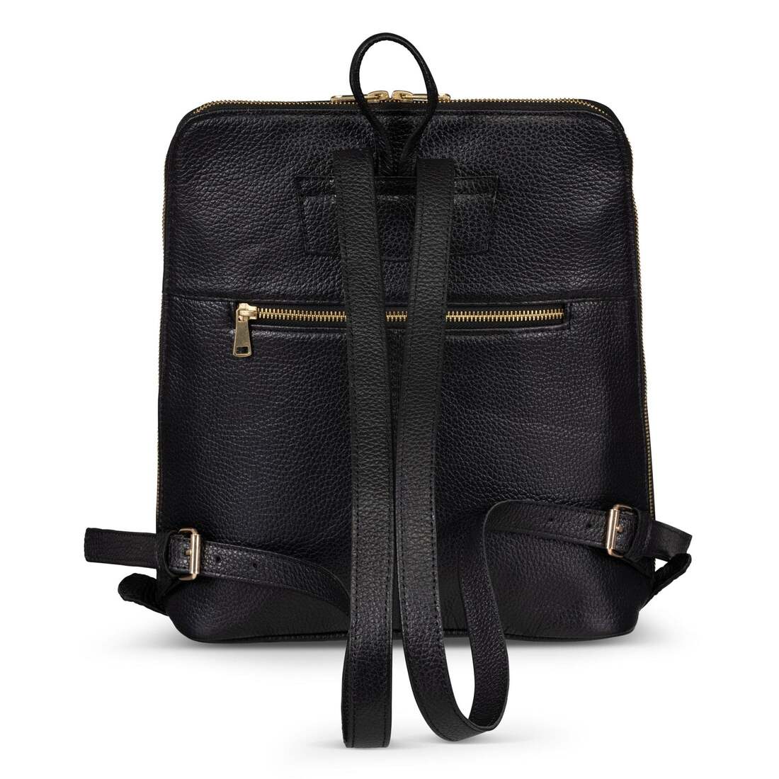 Tech Leather Backpack - Black/Gold