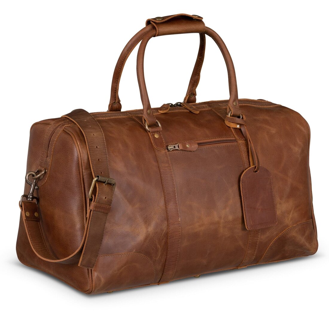 Tourist 50L Leather Duffle - Saddle Brown