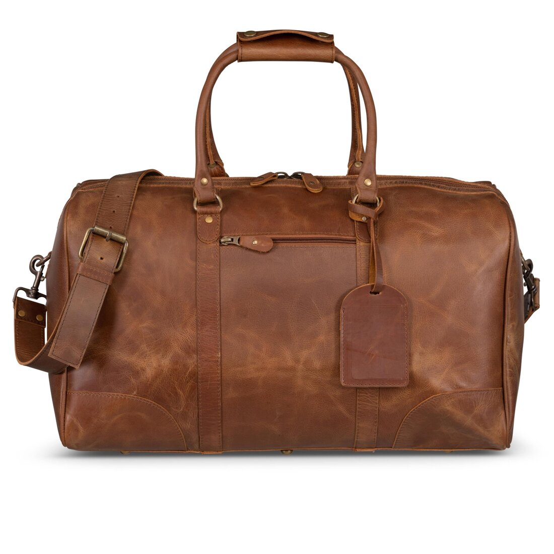 Tourist 50L Leather Duffle - Saddle Brown