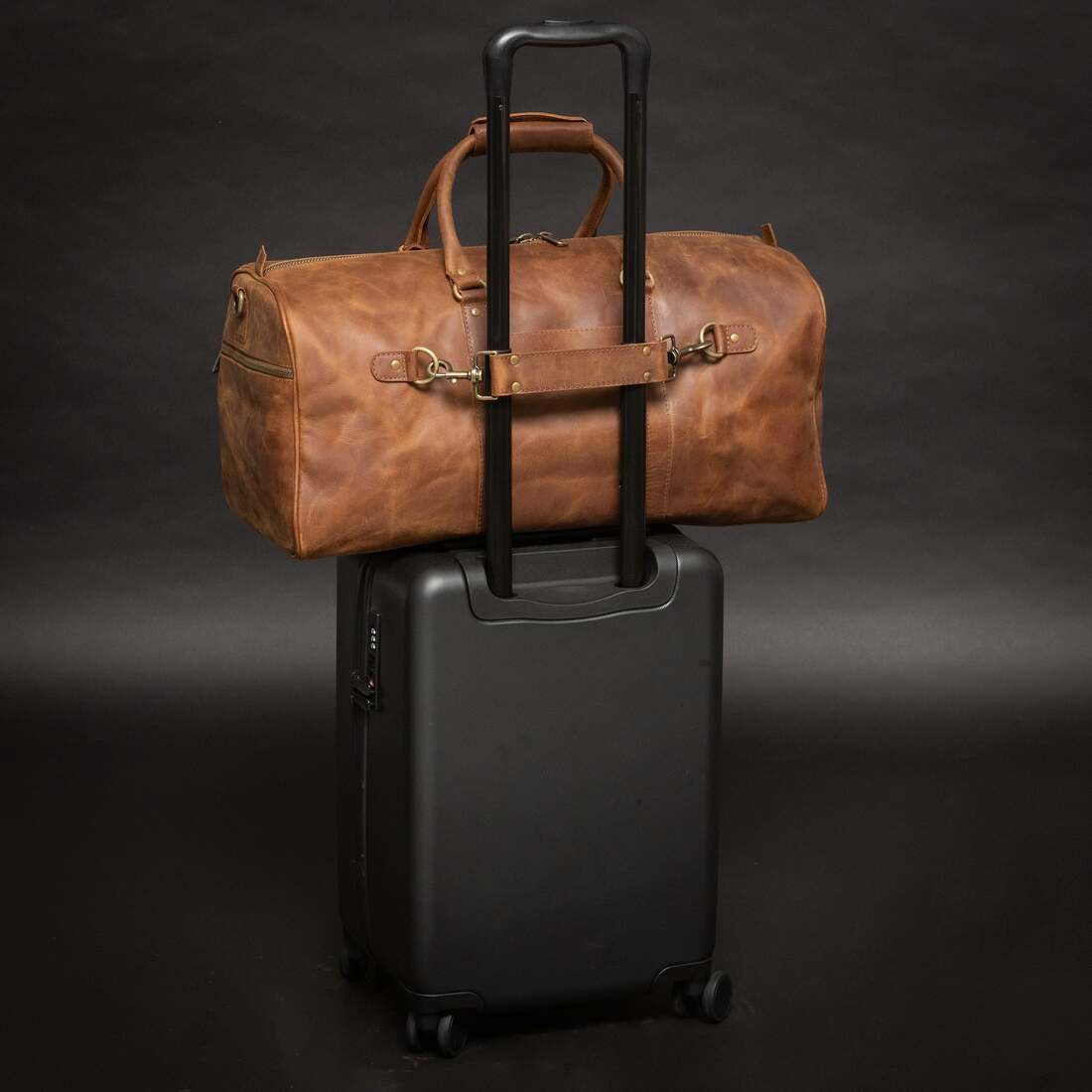 Traveler 45L Leather Duffle - Saddle Brown