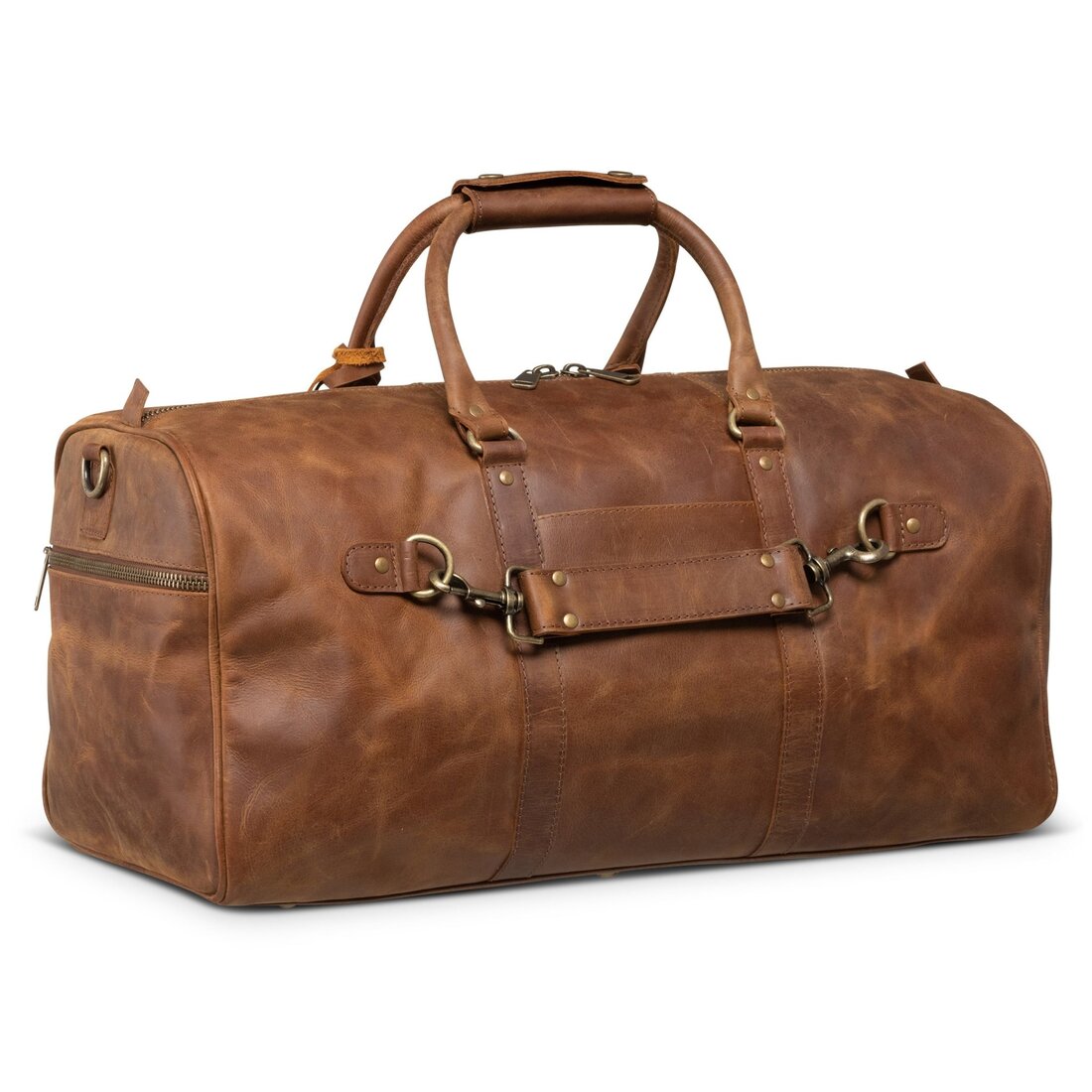 Traveler 45L Leather Duffle - Saddle Brown