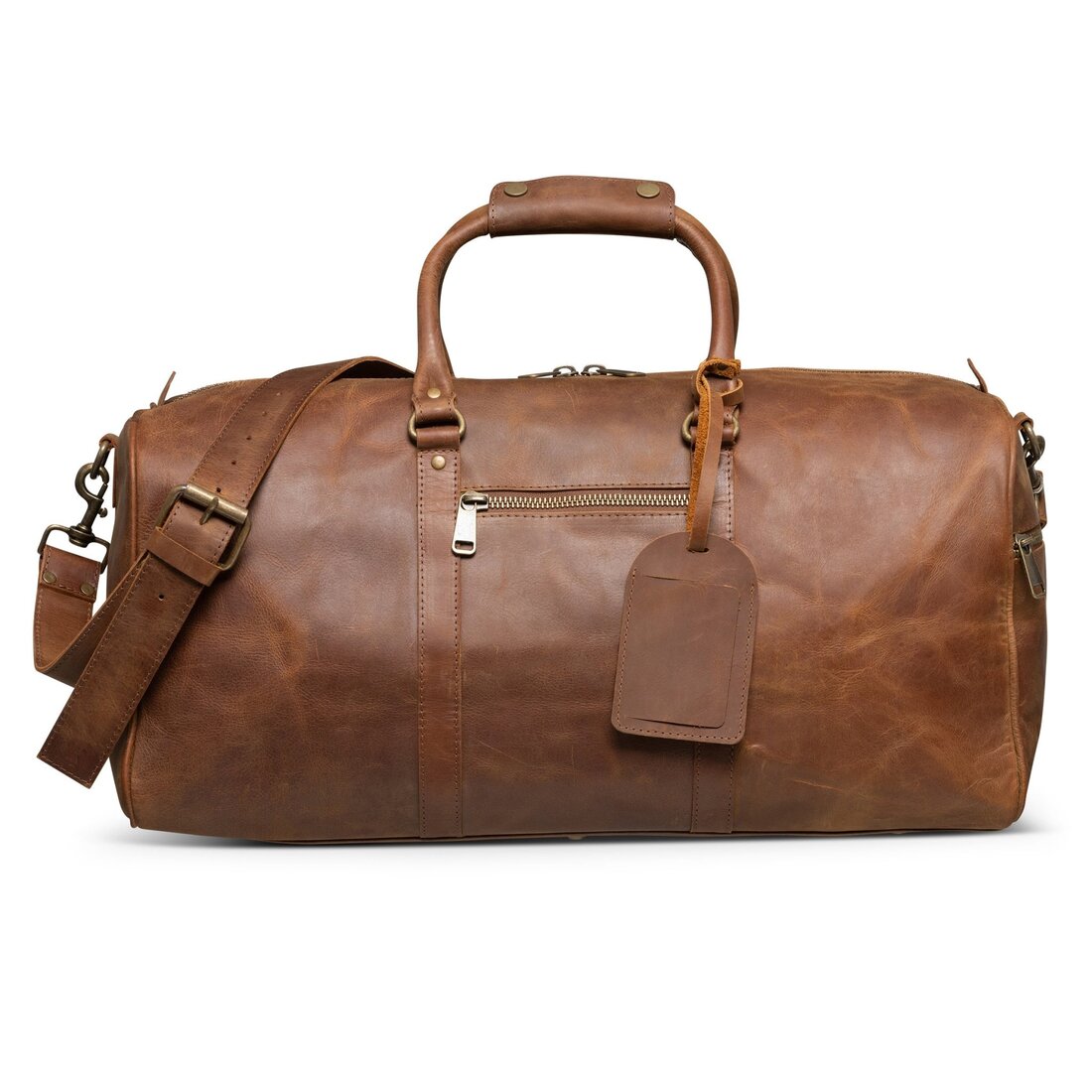 Traveler 45L Leather Duffle - Saddle Brown