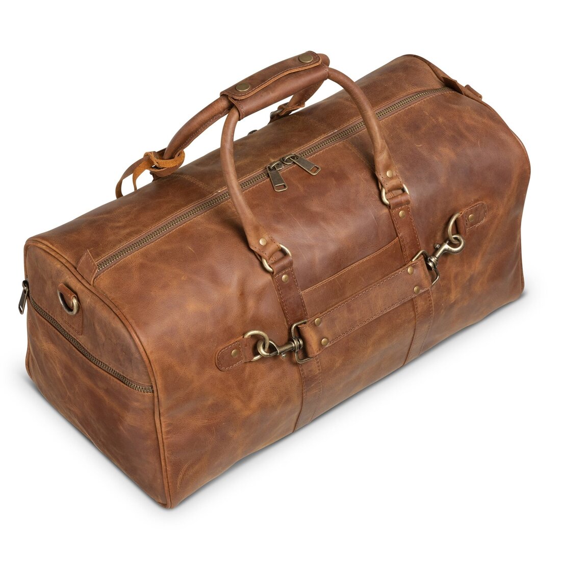 Traveler 45L Leather Duffle - Saddle Brown